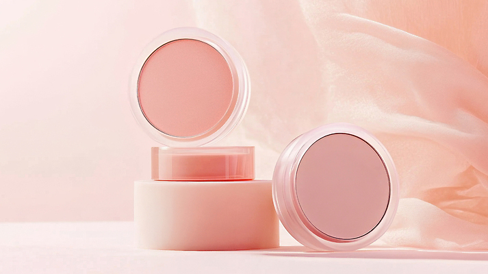 JPG 편집이미지 분홍색 사람없음 빛 뷰티 볼터치 천 아이섀도 포디움 편집실사 AI포토 AI콘텐츠 컬러 화장 화장품 무대 직물 CG 파일형식