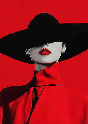 JPG 모델 편집이미지 모자 여자 한명 상반신 성인 빨간색 하이패션 의료성형뷰티 성인여자한명만 편집실사 AI인물포토 AI콘텐츠 1 잡화 패션 컬러 사람 CG 여자한명만 성인여자만 파일형식 AI포토