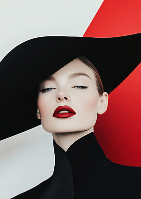 JPG 모델 편집이미지 모자 응시 여자 한명 상반신 성인 검은색 하이패션 의료성형뷰티 성인여자한명만 편집실사 AI인물포토 AI콘텐츠 1 시선 잡화 패션 컬러 사람 CG 여자한명만 성인여자만 파일형식 AI포토