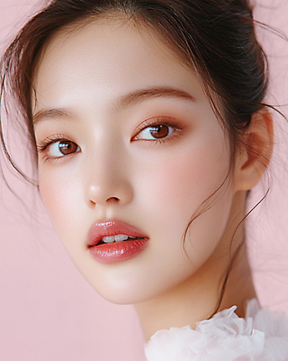 JPG 편집이미지 여자 얼굴 분홍색 한명 상반신 성인 화장 봄 광택 의료성형뷰티 성인여자한명만 편집실사 AI인물포토 AI콘텐츠 1 계절 컬러 사람 신체부위 뷰티 CG 여자한명만 성인여자만 파일형식 AI포토