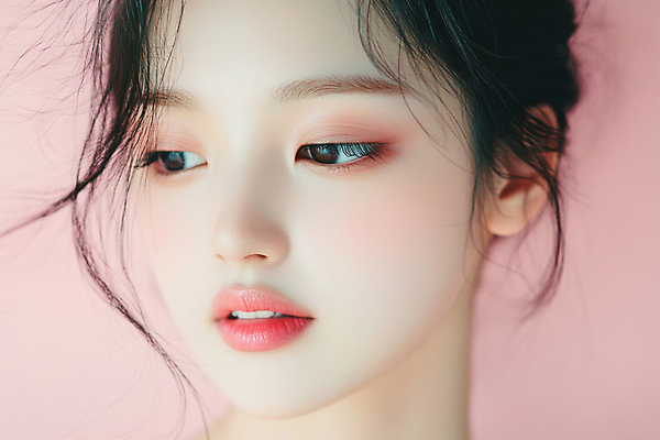 JPG 편집이미지 여자 얼굴 분홍색 한명 상반신 성인 화장 봄 의료성형뷰티 성인여자한명만 편집실사 AI인물포토 AI콘텐츠 1 계절 컬러 사람 신체부위 뷰티 CG 여자한명만 성인여자만 파일형식 AI포토