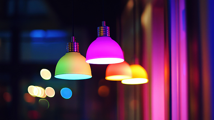 JPG 편집이미지 조명 실내 사람없음 빛 컬러풀 분위기 보케 네온아트 편집실사 AI포토 AI콘텐츠 컬러 컨셉 내부 CG 네온 파일형식