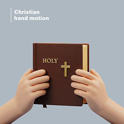 PSD 편집이미지 손 기독교 십자가 들기 신체부위 책 3D 성경 신성 편집3D 종교 종교용품 모션 사람 디지털합성 파일형식