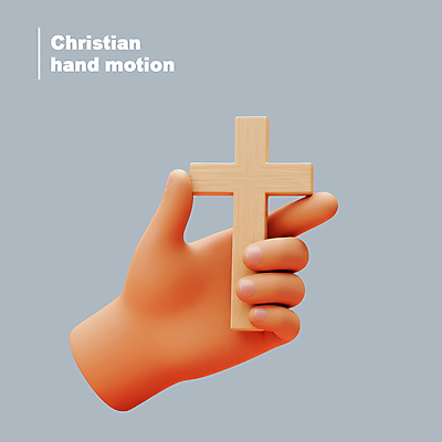 PSD 편집이미지 손 기독교 십자가 들기 신체부위 3D 신성 편집3D 종교 모션 사람 디지털합성 파일형식