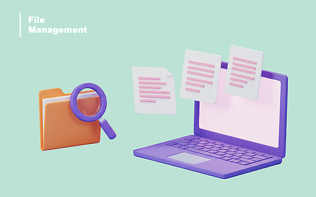 PSD 편집이미지 돋보기 사람없음 노트북 3D 오브젝트 문서 폴더 민트색 업로드 편집3D 컬러 전자제품 디지털합성 파일 파일형식