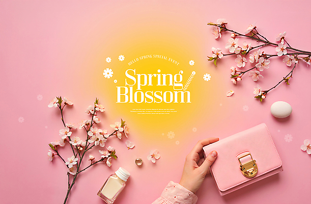 PSD 편집이미지 손 분홍색 이벤트 신체부위 세일 계란 봄 벚꽃 잡기 지갑 오브젝트 신상품 파우치 이미지편집 계절 꽃 컬러 가방 모션 사람 알 상품 파일형식