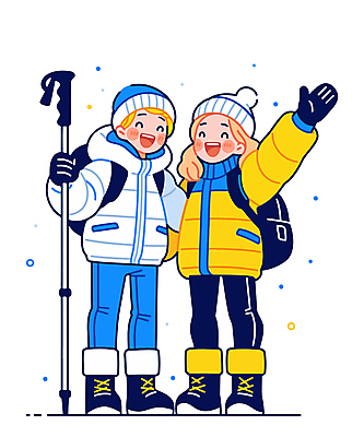 전신 커플 여자 남자 허리손 겨울 일러스트 털모자 웃음 성인 두명 파란색 손들기 눈 잡기 익스트림스포츠 등산복 등산가방 등산스틱 성인만 일러캐릭터 AI파일 자연요소 캐릭터 모자_잡화 옷 계절 스포츠 컬러 포즈 가방 관계 모션 날씨 표정 사람 등산 등산용품 파일형식 벡터