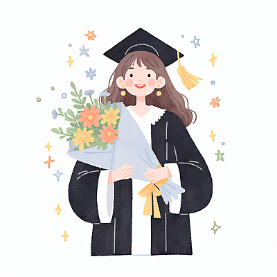 JPG 학생 여자 리본 꽃다발 일러스트 학사모 수채화 졸업식 한명 웃음 들기 상반신 성인 반짝임 졸업가운 감성 성인여자한명만 국내일러스트 AI일러스트 AI콘텐츠 모자_잡화 1 꽃 컨셉 졸업 모션 표정 사람 가운 여자한명만 성인여자만 파일형식