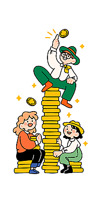 전신 여자 남자 일러스트 안기 미소 웃음 앉기 성인 세명 반짝임 저축 가리킴 잡기 재산 즐거움 동전탑 소득 챙모자 성인만 안경낌 연말정산 국내일러스트 AI파일 모자_잡화 감정 안경 모션 표정 사람 손짓 금융 경제 쌓기 동전 파일형식 벡터