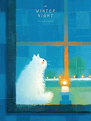 PSD 겨울 일러스트 촛불 밤하늘 실내 따뜻함 사람없음 파란색 도시풍경 고양이 눈 창가 파스텔 국내일러스트 자연요소 계절 컬러 초 창문 포유류 하늘 날씨 학용품 풍경 내부 반려동물 도시 야간 파일형식