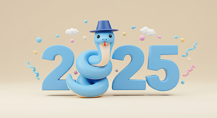 JPG 구름 편집이미지 하늘색 새해 3D캐릭터 타이포그라피 사람없음 숫자 귀여움 입체 꽃가루 2025년 을사년 편집3D 푸른뱀 푸른뱀캐릭터 AI컴퓨터그래픽 AI콘텐츠 갓모자 자연요소 문자 캐릭터 모자_잡화 컨셉 전통소품 파란색 3D 뱀 가루 연도 뱀캐릭터 파일형식