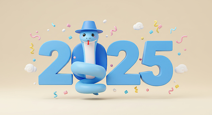 JPG 구름 편집이미지 하늘색 새해 3D캐릭터 타이포그라피 사람없음 숫자 귀여움 입체 꽃가루 2025년 을사년 편집3D 푸른뱀 푸른뱀캐릭터 AI컴퓨터그래픽 AI콘텐츠 갓모자 자연요소 문자 캐릭터 모자_잡화 컨셉 전통소품 파란색 3D 뱀 가루 연도 뱀캐릭터 파일형식