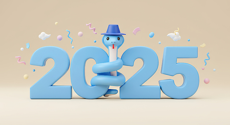 JPG 구름 편집이미지 하늘색 새해 3D캐릭터 타이포그라피 사람없음 숫자 귀여움 입체 꽃가루 2025년 을사년 편집3D 푸른뱀 푸른뱀캐릭터 AI컴퓨터그래픽 AI콘텐츠 갓모자 자연요소 문자 캐릭터 모자_잡화 컨셉 전통소품 파란색 3D 뱀 가루 연도 뱀캐릭터 파일형식