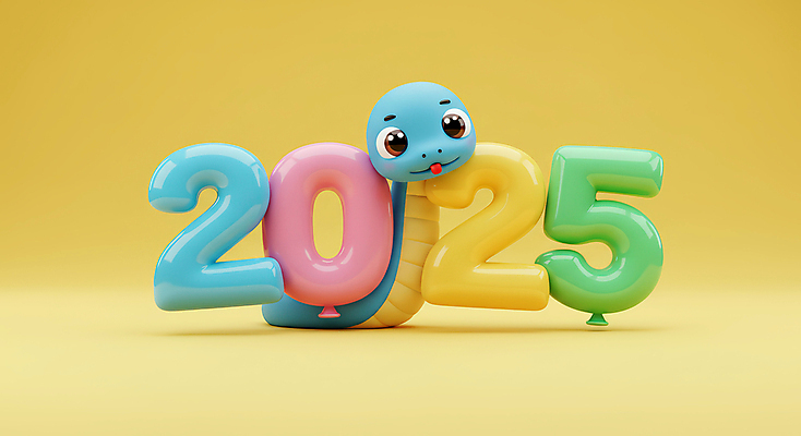 JPG 편집이미지 새해 3D캐릭터 미소 타이포그라피 사람없음 노란색 3D 기쁨 2025년 을사년 편집3D 푸른뱀 푸른뱀캐릭터 숫자풍선 AI컴퓨터그래픽 AI콘텐츠 문자 캐릭터 감정 컬러 표정 뱀 연도 디지털합성 뱀캐릭터 풍선 파일형식