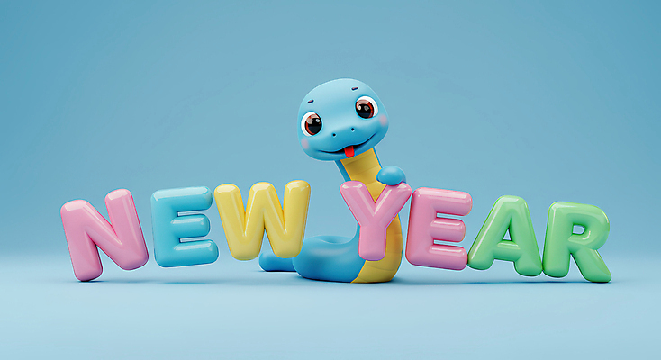 JPG 편집이미지 하늘색 새해 3D캐릭터 미소 타이포그라피 사람없음 3D 기쁨 해피뉴이어 2025년 을사년 편집3D 푸른뱀 푸른뱀캐릭터 AI컴퓨터그래픽 AI콘텐츠 문자 캐릭터 감정 표정 파란색 새해인사 뱀 연도 디지털합성 뱀캐릭터 파일형식