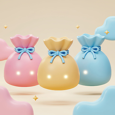 JPG 구름 편집이미지 리본 복주머니 선물 사람없음 빛 반짝임 3D 세개 편집3D AI컴퓨터그래픽 AI콘텐츠 자연요소 모션 전통소품 3 디지털합성 파일형식