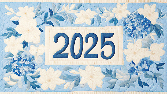 JPG 편집이미지 꽃 잎 사람없음 파란색 봄 자수 퀼트 2025년 을사년 편집실사 AI포토 AI콘텐츠 식물 계절 컬러 연도 CG 파일형식