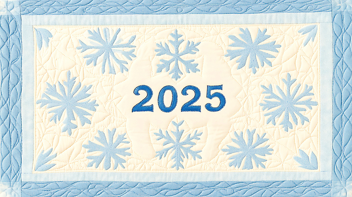 JPG 편집이미지 겨울 눈꽃 사람없음 파란색 자수 퀼트 2025년 을사년 편집실사 AI포토 AI콘텐츠 계절 컬러 눈_날씨 연도 CG 파일형식