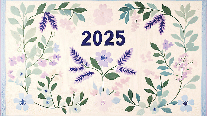 JPG 편집이미지 꽃 잎 사람없음 봄 자수 연보라색 퀼트 2025년 을사년 편집실사 AI포토 AI콘텐츠 식물 계절 보라색 연도 CG 파일형식