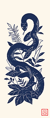 디자인 잎 곡선 일러스트 사람없음 2025년 을사년 국내일러스트 푸른뱀 AI파일 식물 선 뱀 연도 파일형식 벡터