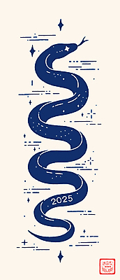 디자인 곡선 일러스트 사람없음 반짝임 2025년 을사년 국내일러스트 푸른뱀 AI파일 선 모션 뱀 연도 파일형식 벡터