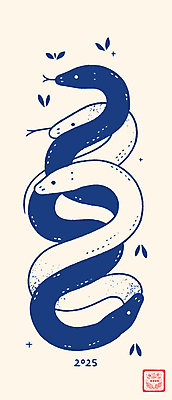 디자인 잎 곡선 일러스트 사람없음 2025년 을사년 국내일러스트 푸른뱀 AI파일 식물 선 뱀 연도 파일형식 벡터