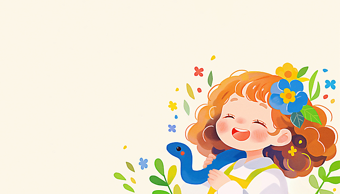 JPG 여자 꽃 어린이 잎 일러스트 한명 미소 소녀 상반신 잡기 뱀띠 청사 소녀한명만 2025년 을사년 국내일러스트 푸른뱀 AI일러스트 AI콘텐츠 식물 1 모션 표정 사람 십이지신 뱀 연도 여자한명만 소녀만 파일형식