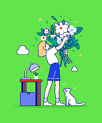 전신 구름 여자 화분 꽃다발 잎 일러스트 선물 한명 미소 웃음 들기 성인 연두색 반짝임 상자 손들기 고양이 기쁨 스탠드 축하 책상 감사 성인여자한명만 일러캐릭터 AI파일 자연요소 식물 캐릭터 1 꽃 감정 가구 컨셉 포유류 모션 조명 표정 사람 초록색 반려동물 여자한명만 성인여자만 파일형식 벡터