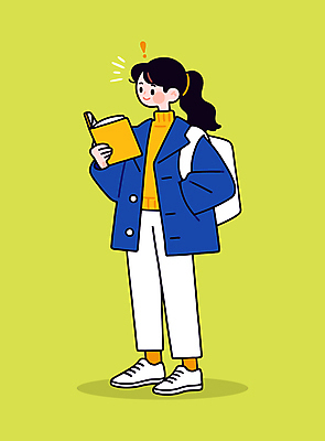 전신 여자 가방 일러스트 한명 미소 들기 성인 취미 책 연두색 독서 느낌표 주머니손 자기계발 성인여자한명만 일러캐릭터 AI파일 캐릭터 1 기호 잡화 모션 표정 사람 초록색 여자한명만 성인여자만 파일형식 벡터