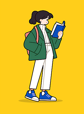 전신 여자 가방 일러스트 한명 미소 들기 성인 취미 책 독서 노란색 주머니손 자기계발 성인여자한명만 일러캐릭터 AI파일 캐릭터 1 잡화 컬러 모션 표정 사람 여자한명만 성인여자만 파일형식 벡터