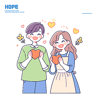 커플 여자 남자 꽃 행복 일러스트 사랑 미소 들기 성인 두명 앞치마 희망 하트 파스텔톤 성인만 국내일러스트 AI파일 모양 식물 감정 컬러 관계 모션 표정 사람 파일형식 벡터