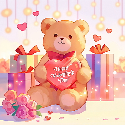 PSD 리본 일러스트 전등 발렌타인데이 사랑 사람없음 선물상자 빛 장미 초콜릿 곰인형 로맨틱 하트 분위기 국내일러스트 모양 꽃 감정 인형 컨셉 데이이벤트 디저트 조명 선물 상자 파일형식