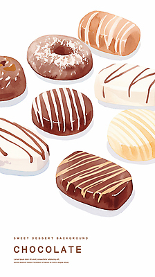 PSD 일러스트 수채화 발렌타인데이 사람없음 갈색 초콜릿 달콤 국내일러스트 컬러 데이이벤트 디저트 맛 파일형식