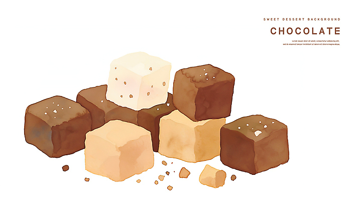 PSD 일러스트 수채화 발렌타인데이 사람없음 갈색 초콜릿 달콤 국내일러스트 컬러 데이이벤트 디저트 맛 파일형식