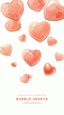 PSD 분홍색 일러스트 수채화 사랑 사람없음 하트백그라운드 감성 국내일러스트 감정 컬러 백그라운드 컨셉 하트 파일형식