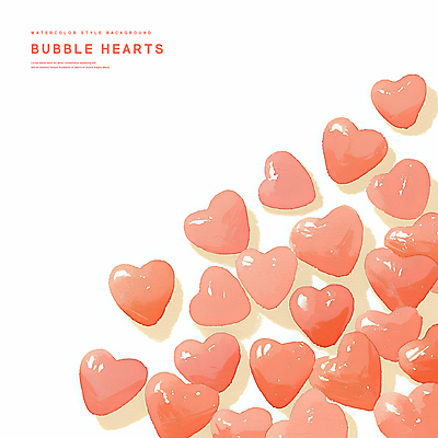 PSD 분홍색 일러스트 수채화 사랑 사람없음 하트백그라운드 감성 국내일러스트 감정 컬러 백그라운드 컨셉 하트 파일형식