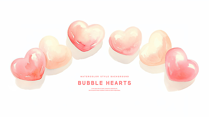PSD 분홍색 일러스트 수채화 사랑 사람없음 하트백그라운드 감성 국내일러스트 감정 컬러 백그라운드 컨셉 하트 파일형식