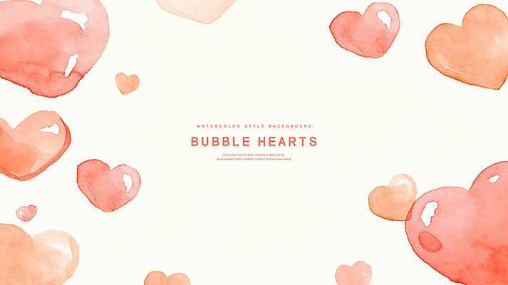 PSD 분홍색 일러스트 수채화 프레임 사랑 사람없음 하트백그라운드 감성 국내일러스트 감정 컬러 백그라운드 컨셉 하트 파일형식
