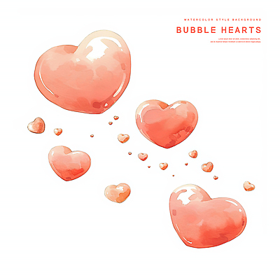 PSD 분홍색 일러스트 수채화 사랑 사람없음 하트백그라운드 감성 국내일러스트 감정 컬러 백그라운드 컨셉 하트 파일형식