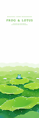 PSD 일러스트 자연 연꽃 개구리 풍경 사람없음 연두색 이슬 연잎 감성 경칩 국내일러스트 꽃 컨셉 잎 양서류 초록색 절기 생태계 파일형식