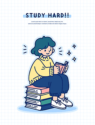 전신 학생 여자 일러스트 청소년 한명 앉기 반짝임 독서 열공 책더미 십대여자한명만 국내일러스트 AI파일 1 모션 사람 책 학습 무더기 여자한명만 십대여자만 파일형식 벡터