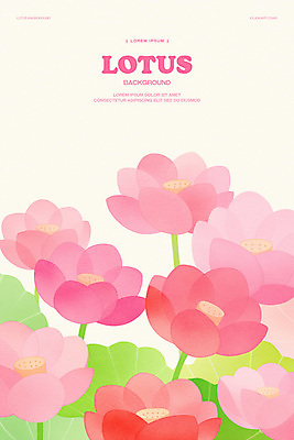 PSD 분홍색 꽃백그라운드 일러스트 수채화 연꽃 사람없음 연잎 국내일러스트 꽃 컬러 백그라운드 잎 파일형식