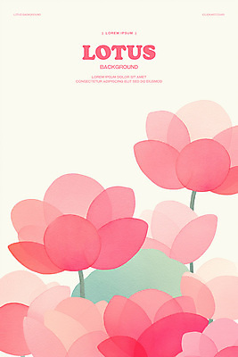 PSD 분홍색 꽃백그라운드 일러스트 수채화 연꽃 사람없음 연잎 국내일러스트 꽃 컬러 백그라운드 잎 파일형식