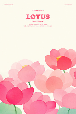 PSD 분홍색 꽃백그라운드 일러스트 수채화 연꽃 사람없음 연잎 국내일러스트 꽃 컬러 백그라운드 잎 파일형식