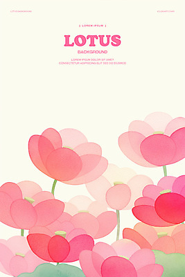 PSD 분홍색 꽃백그라운드 일러스트 수채화 연꽃 사람없음 연잎 국내일러스트 꽃 컬러 백그라운드 잎 파일형식