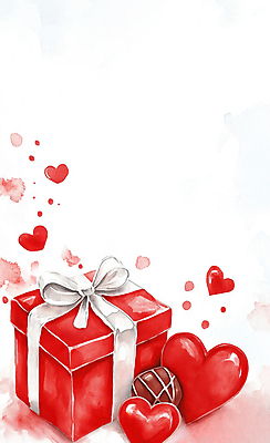 JPG 리본 일러스트 화이트데이 수채화 발렌타인데이 사람없음 빨간색 선물상자 장미 초콜릿 빈티지 카피스페이스 국내일러스트 AI일러스트 AI콘텐츠 꽃 컬러 컨셉 데이이벤트 디저트 선물 상자 공백 파일형식