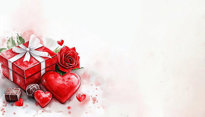 JPG 리본 일러스트 화이트데이 수채화 발렌타인데이 사람없음 빨간색 선물상자 장미 초콜릿 빈티지 카피스페이스 국내일러스트 AI일러스트 AI콘텐츠 꽃 컬러 컨셉 데이이벤트 디저트 선물 상자 공백 파일형식