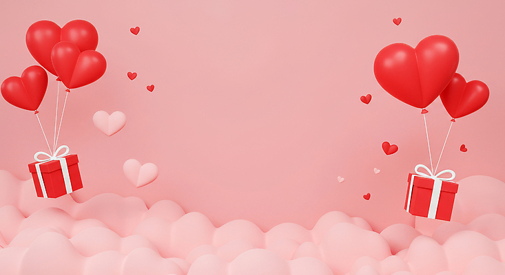 JPG 구름 편집이미지 분홍색 화이트데이 발렌타인데이 사랑 사람없음 선물상자 3D 하트 풍선 카피스페이스 편집3D AI컴퓨터그래픽 AI콘텐츠 자연요소 모양 감정 컬러 데이이벤트 선물 상자 공백 디지털합성 파일형식