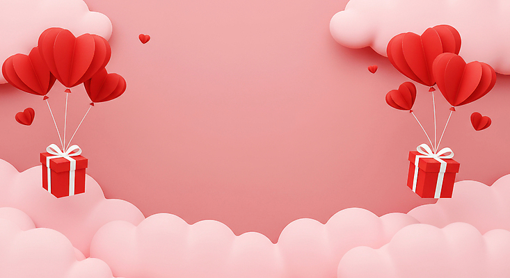 JPG 구름 편집이미지 분홍색 화이트데이 발렌타인데이 사랑 사람없음 선물상자 3D 하트 풍선 카피스페이스 편집3D AI컴퓨터그래픽 AI콘텐츠 자연요소 모양 감정 컬러 데이이벤트 선물 상자 공백 디지털합성 파일형식