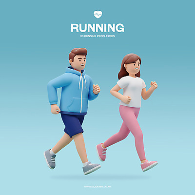 전신 PSD 편집이미지 부부 여자 남자 하늘색 함께함 건강 성인 두명 운동복 달리기 조깅 3D 에너지 러닝 엘리먼트 성인만 편집3D 커플 옷 컨셉 모션 사람 파란색 운동 디지털합성 파일형식